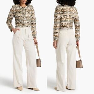 Veronica Beard Daryl Beaded Embroidered Crop Jacket Size 10 NWT